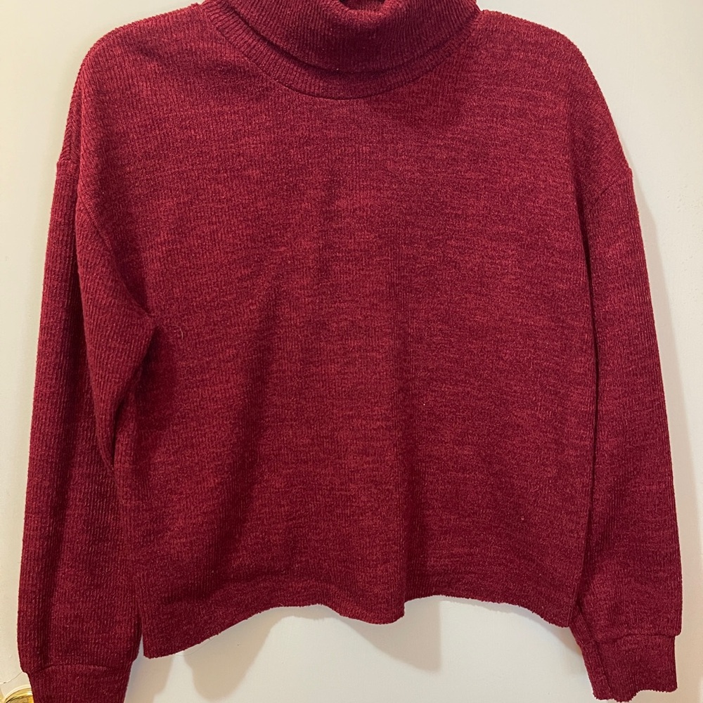 Red Cowl Neck Sweater Knit